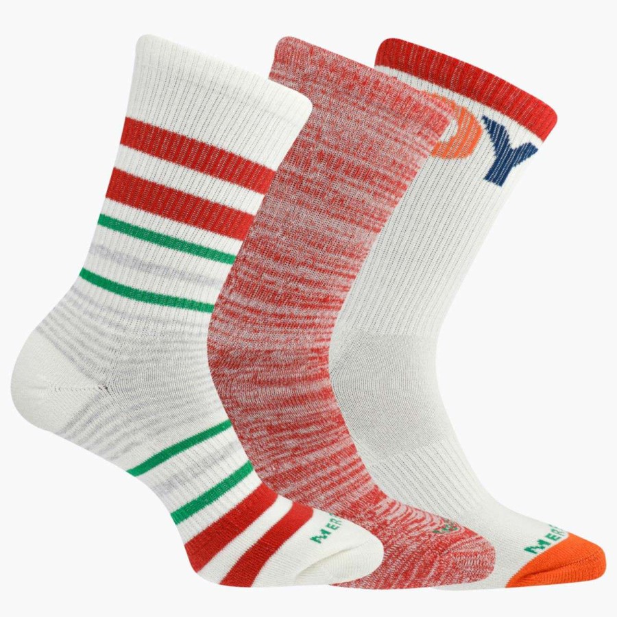 Accessories * | Clearance Stripes Of Joy Crew 3 Pack Sock