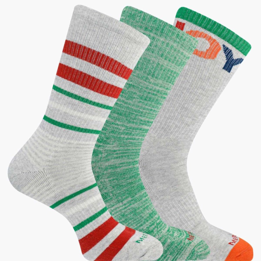 Accessories * | Special Price Stripes Of Joy Crew 3 Pack Sock